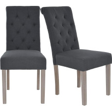 MACOShopde by Maco Furniture Valgomojo kėdžių rinkinys iš 2 audinys + derliaus medinės kojelės