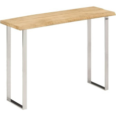 vidaXL Console Table, Console Side Table with Tree Edge Steel Legs, Wall Table for Living Room, Hallway, Hallway Table, Solid Wood Mango