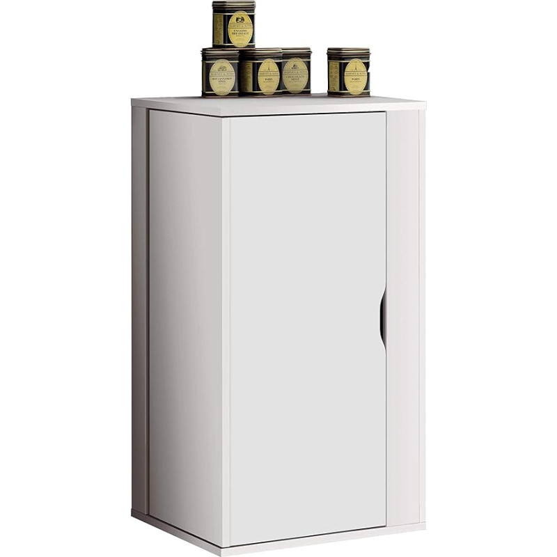 MUEBLES PITARCH Naia šoniniai baldai, medžio kompozitas, baltas blizgesys, 90 x 47 x 47 cm