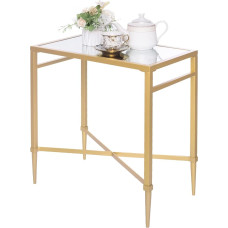 GIFTTROVE Šiuolaikinis auksinis šoninis staliukas Aukštas šoninis staliukas su veidrodiniu paviršiumi, 22 