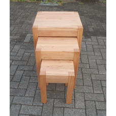 Farah 3 dalių šoninis staliukas Buko masyvo širdis Natūralus 3 dalių