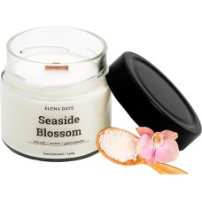 Seaside Blossom Scented Candle, 100% Natural Candle, Soy Wax, Scented Candle in Glass, Candle with Wooden Wick, Long Burning Candle 140 g, Burning Time 45 Hours, Floral Fragrance Elena Days