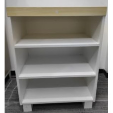 Komoda su 3 atvirais skyriais balta - siaura medinė lentyna miegamajam, svetainei, prieškambariui - matmenys 45 x 30 x 63 cm, taupo erdvę, stilinga, šiaurietiška, moderni