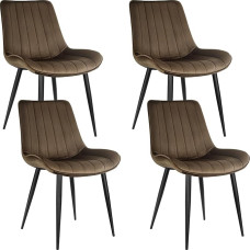 LEWE Dining Room Chairs, Chairs Set of 4, Holland Velvet Chair, Kitchen Chair, Comfort, Stable, Simple and Comfortable, Skin-Friendly, Padded with Thick Foam - [Brown]