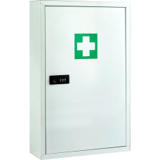 Medcab Medicine Cabinet | Wall Mounted First Aid Metal Box with Mechanical Combination Lock | Hospital Clinic Medicine Storage Safe