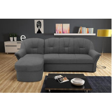 DOMO. collection Puno Corner Sofa, Small L-shaped Sofa with Long Chair, Couch, Upholstered Furniture, Corner Sofa, 233 x 142 x 84 cm (W x D x H), Grey