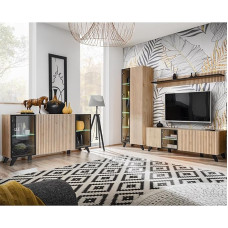 Pradžia Baldų komplektas Rudos spalvos (kaštonmedžio nb.) 4 dalių bufetas, vitrina, sieninė lenta, žemutinė lenta