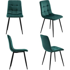 Valgomojo kėdės, 4 kėdės, virtuvės kėdės, valgomojo kėdės, minkštos kėdės, svetainės kėdės, dizainerio kėdės, kėdės su atlošu, metalinės kojos, aksominis sėdynių karkasas