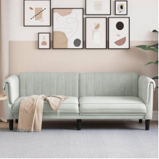 372585 3-vietė sofa Šviesiai pilka aksominė poilsio sofa, sofos ir kušetės, poilsio sofa, sofa svetainei, sofa su - 372585