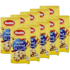 Marabou - Mjölkchoklad XL Cookies - 8 Cookies, Pack of 10, (10 x 184g)