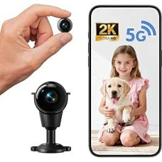Mini kamera, 5G WLAN Überwachungskamera mit Kostenlosem Cloud-Speicher, 2K HD Kamera Überwachung Innen, Mini Kamera Live Übertragung Handy, Bewegungserkennung & Nachtsicht