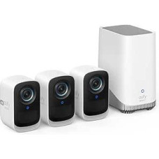 eufy Security eufyCam S300 3C, Outdoor Surveillance Camera, 4K Wireless with Face Detection and AI, Coloured Night Vision, Expandable Memory to 16TB, Set 3 plus 1