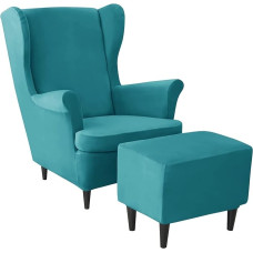 AQIGR 2-Piece Wing Chair Cover with Ottoman Protective Cover Stretch Armchair Throws Wing Chair Covers Cover Armchair Cover Tiger Chair Cover (Colour: #9)