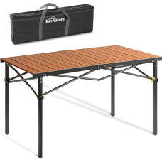 Join Nature Camping Table Foldable up to 100 kg with Carry Bag Aluminium Folding Table for 6 People - Roll Up Camping Table 118 x 70 cm Oversize Rolling Table for Camping, Outdoor, Garden, Balcony,
