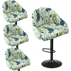 Mswborml Spausdinti apsauginiai užvalkalai baro kėdėms su atlošu, išlenktas rinkinys 4/2, universalūs kėdžių užvalkalai kėdėms su aukštu atlošu ir porankiais, skalbiamas užvalkalas baro kėdėms, galima skalbti skalbimo mašinoje, A, 4 vnt.