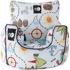 Baumwolle Blau Piraten Island Sitzsack Arm stuhl mit Bohnen Kind Größe