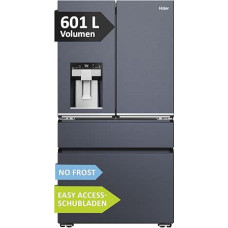 Haier French Door Fridge-Freezer I 91 cm Width, 601 L I French Door Fridge with Ice Cube Dispenser, Wi-Fi & No Frost I Double Door Fridge with Freezer I FD Series 7 PRO HFW7918EIMB