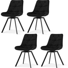 TUKAILAI 4 pasukamų valgomojo kėdžių rinkinys, virtuvės kėdės su aksomu, minkštos kėdės be porankių, pasukamos kėdės su atlošu, metalinės, paminkštintos sėdynės, skirtos valgomajam, svetainei, virtuvei,