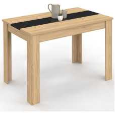 IDMarket - Rechteckiger Esstisch ROZY für 6 Personen in Buchenholzoptik und Schwarz 110 cm