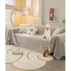 Sofos užvalkalas šunims Skalbiamas vandeniui atsparus sofos užvalkalas katėms Anti-Scratch Couch Protector Reversible Furniture Cover Non-Slip L Shape Pet Blanket Khaki 71 x 13.4 Inch