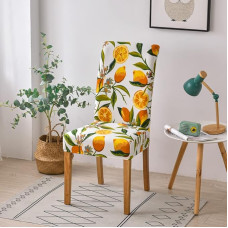 Highdi Chair Covers, 1/2/4/6 Piece Set Stretch Covers, Chair Covers, Universal, Removable, Washable Chair Cover, Elastic Covers, Stretch Chair Cover for Dining Room, Hotel, Party (6 Pieces, Yellow