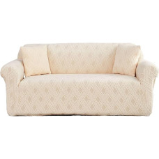 GUYIRT Stilingas sofos užvalkalas svetainei, ištempiamasis neslystantis skalbiamasis sofos užvalkalas Baldų apsauga vaikams ir gyvūnams - smėlio spalvos - 1 sėdimoji dalis 90-140 cm