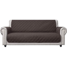 CHHKON Šokolado rudos spalvos sofos užvalkalas šunims su neslystančiu atvartu, atspausdintas 100 % vandeniui atspariu dygsniuotu baldų apsauginiu užvalkalu, skirtu odinei sofai (šokolado spalvos, 68