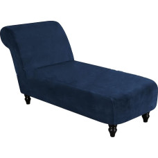 GAMUKAI Velvet Armless Slipcover Stretch Chaise Couch Cover Pet Furniture Cover Machine Washable Sofa Slipcover (Navy)