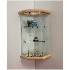 VM502T-TR Stiklinė sieninė vitrina Šviesi ąžuolo mediena