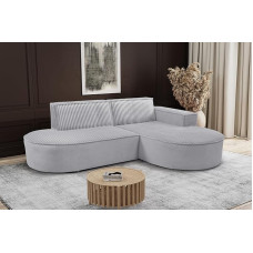 Kaiser Möbel - Kampinė sofa su gyvenamuoju peizažu, kampinė L formos sofa, 3-vietė sofa, minkšta sofa, patogi sofa su baldakimu svetainei, relaksacinė sofa, pliušinis velvetas, Modena Studio, minkšta