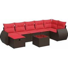 Garten-Sofagarnitur mit Stauraum & Fußhocker - PE-Rattan, 55x53x34 cm, für Terrasse und Innenhof Modelis3325620