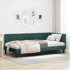 Viengulė lova, sofa lova, sofa lova, pasirinktos spalvos, lovos rėmas, patogi lova, lova 90 x 200 cm paauglio kambaryje, miegamojo baldai, tamsiai žalia