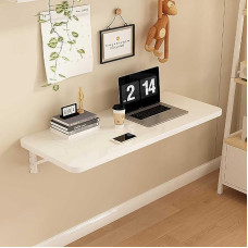 Sieninis sulankstomas stalas virtuvės valgomojo stalui Darbo stalas namų biurui Miegamojo baras Plaukiojantis sulankstomas stalas Erdvę taupantis sulankstomas dizainas (baltas, 80x50 cm)