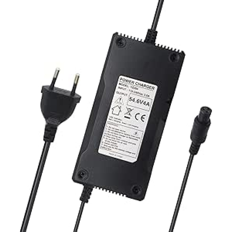 48 V ličio įkroviklis, maitinimo šaltinio adapteris 54,6 V 4 A dviračiui 48 V elektriniam motoroleriui 13S baterija su 3 kontaktų / 3 kištukų kištuku