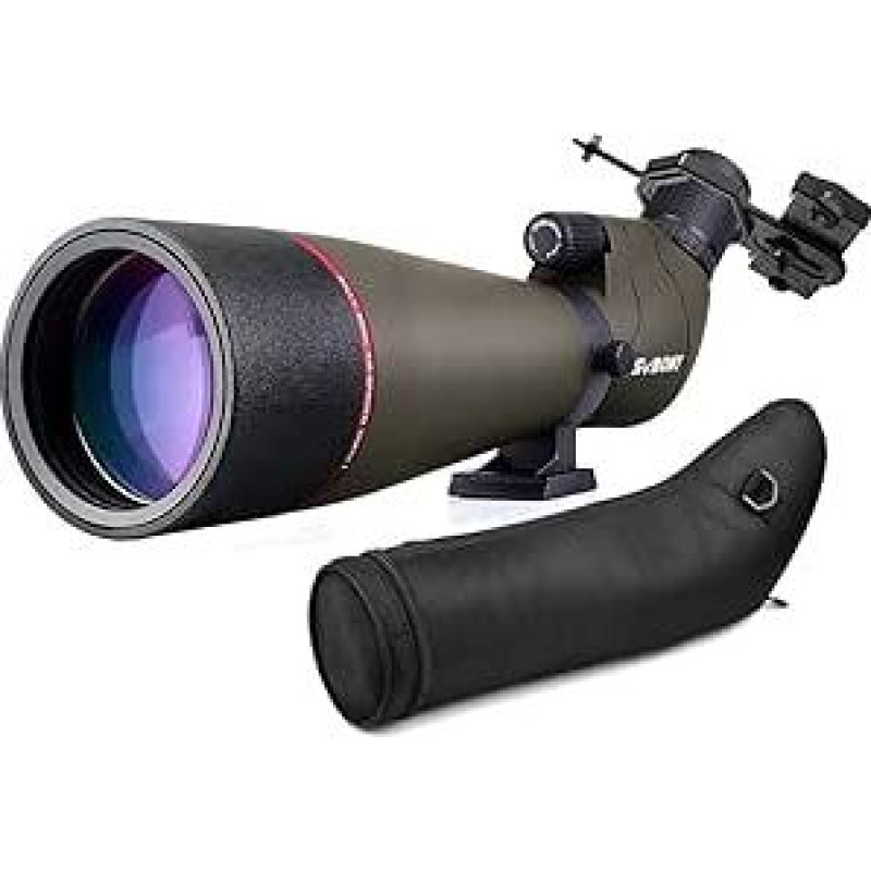 Svbony SV13 20-60x80 paukščių stebėjimo optinis taikiklis su išmaniojo telefono adapteriu, HD FMC vandeniui atsparus optinis taikiklis su dėklu, Porro prizmės optinis taikiklis sportininkams šauliams, laukinės gamtos peizažai