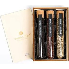 Kampoto pipirų rinkinys su stiklinėmis tūbelėmis dovanų dėžutėje (3 x 75 g)