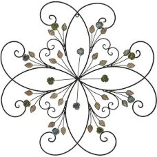 Rankų darbo didelis kaimiškas kaustytos geležies gėlių lapų sienų meno dekoracijos 24