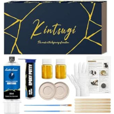 Kintsugi Repair Kit, Kintsugi Set Repair Your Meaningful Ceramic with Gold Powder, Starter Repair Ceramic Repair Kit for Beginners
