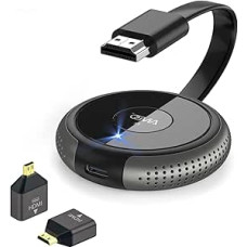 AIMIBO HDMI belaidis HDMI siųstuvas, 165 pėdų/50 m 4K/5G monitoriuje/projektoriuje, skirtas televizoriui/ekranui transliuoti, kelių kamerų filmavimui, juodas