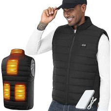 LABCOOL šildoma liemenė - šildanti liemenė vyrams ir moterims - USB šildymas su 10000 mAh energijos banku - 6 zonų šildymas su 3 temperatūros lygiais - galima skalbti skalbyklėje