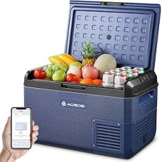 AAOBOSI 40 l kompresorinė šaldymo dėžė, elektrinė šaldymo dėžė 12 V/230 V, IPX4 vandeniui atspari, nuo -20 °C iki 20 °C, automobilinė šaldymo dėžė, idealiai tinka automobiliui, sunkvežimiui, valčiai, stovyklavimui, kelionėms, žvejybai, sodui ir lauko veik