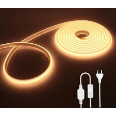 220 V, flexibel, COB-LED-Streifen, hohe Helligkeit, 288 LED/m, Neon-LED-Streifen, mit Schalter, je 50 cm, IP67, wasserdicht, für den Innen- und Außenbereich (10 m, Warmweiß)