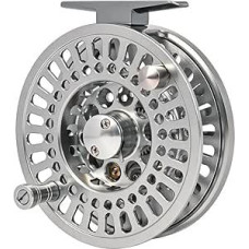 Angelrolle zum Fliegenfischen, aliuminio lydinys, CNC-gefräst, lengvas, su garso jutikliais, 1/2, 3/4, 5/6, 7/8, sidabrinis (ART95)