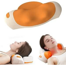Nackenmassagekissen, ergonomisches Kneten & Erhitzen Zervikales Massagegerät mit 3 Intensitätsstufen, wiederaufladbares Rücken-Traktionskissen für Nackenschmerzlinderung, Schlaf
