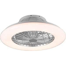 Reality Leuchten Stralsund R62522987 LED lubų šviesos ventiliatorius plastikinis sidabro spalvos / baltas su 26 W LED ventiliatorius 40 W