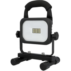 UNITEC LED Spotlight with Battery, 20 Watt, 1600 Lumens, Includes Power Supply, Rechargeable, Construction Spotlight, 6500 Kelvin, Black, IP54, Safety Glass, Lithium-Ion Battery, Energy Efficiency