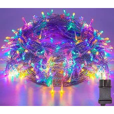 Pasakų žibintai lauko vidaus 100 m 800 LED, LED pasakų žibintai 31 V su laikmačiu, 8 režimais, atminties funkcija, IP44 atsparūs vandeniui, pasakų žibintai, skirti Kalėdų dekoracijoms, spalvingi