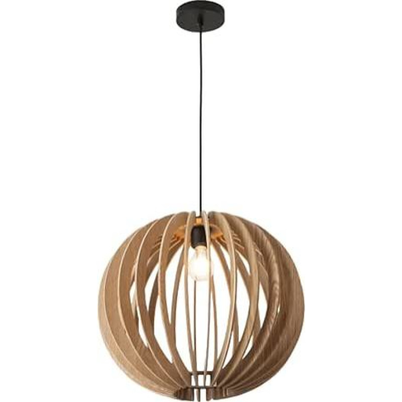 B-LED BARCELONA LED Hängeleuchte Holz Burma Ø45cm MDF skandinavisch rustikal modern höhenverstellbar E27 kompatibel warme diffuse Beleuchtung für Wohnzimmer Küche Esszimmer Schlafzimmer natürliche