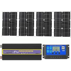 4000W saulės energijos šaltinių rinkinys - 110V/220V suderinamas su 12V/24V/48V/60V sistemomis, įskaitant 100W faltbarem Solarpanel & 30A Laderegler, skirtas namų ir lauko elektros energijos sprendimams