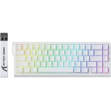 ATTACK SHARK X68 HE 8000Hz Rapid Trigger klaviatūra, 0,01 mm RT tikslumas, laidinė RGB 60% žaidimų klaviatūra su magnetiniais jungikliais, reguliuojamas suveikimas, Snap Tap, skirta PC/Mac, balti kontūrai